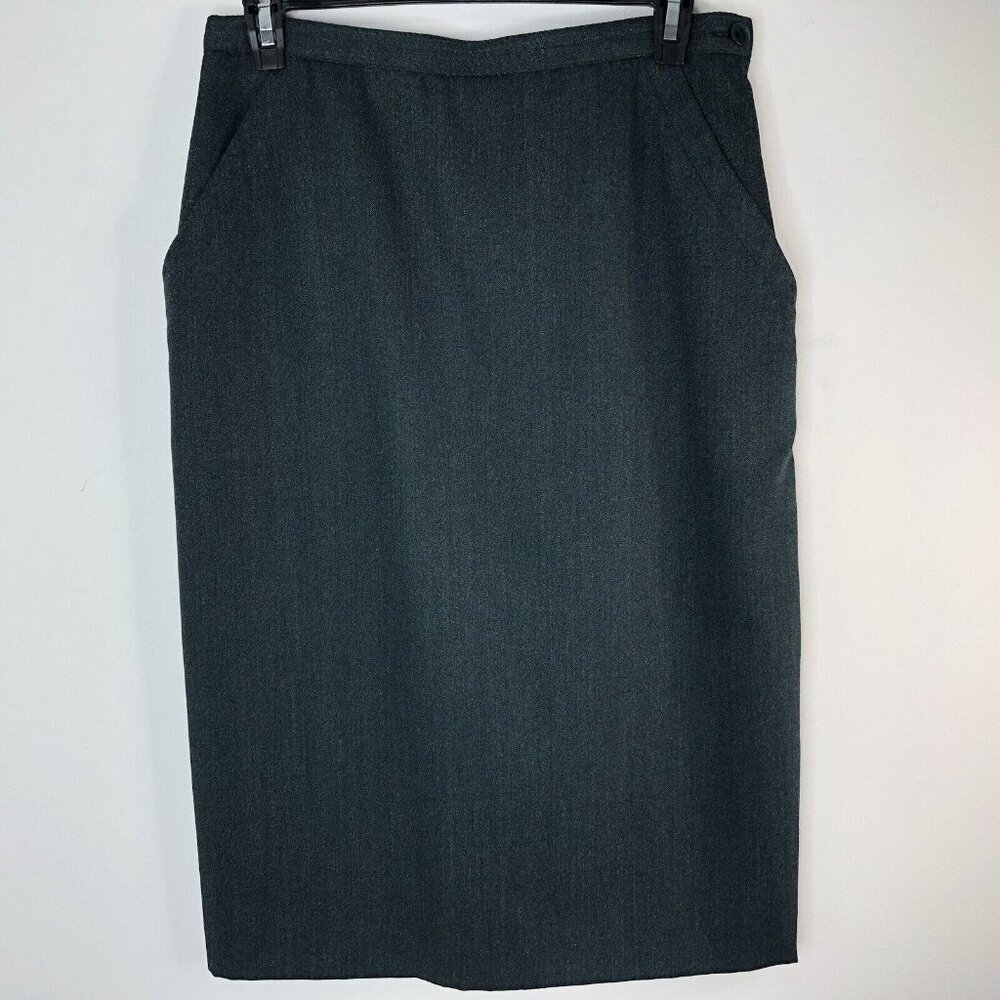 Rodier Paris Womens Pencil Skirt Sz 12 US 42 France Green Wool Blend Retail $150